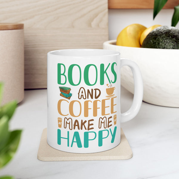 Books and Coffee Ceramic Mug